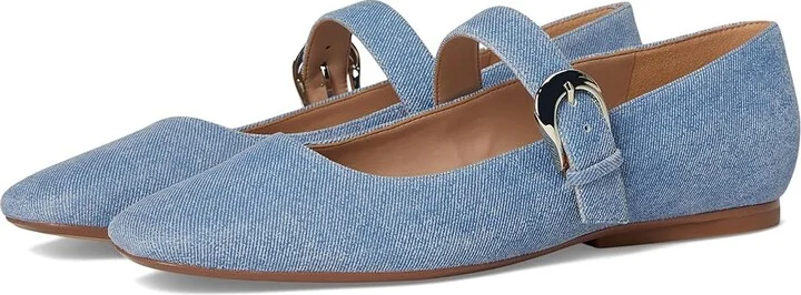 Naturalizer 27 Edit Carter Women's Flat Shoes Denim Blue Suede : 8 M (B), Leather