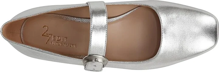 Naturalizer 27 Edit Carter Women's Flat Shoes Silver Leather : 10 M (B), Leather/Rubber - Image 2