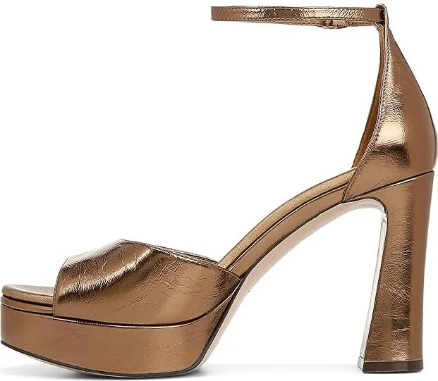 Naturalizer 27 Edit Delphie Women's Sandals Old Gold Leather : 12 M (B) - Image 6