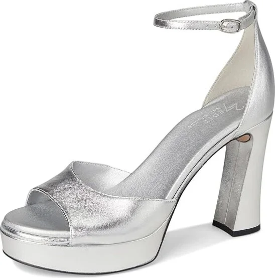 Naturalizer 27 Edit Delphie Women's Sandals Silver Leather : 8.5 M (B) - Image 5