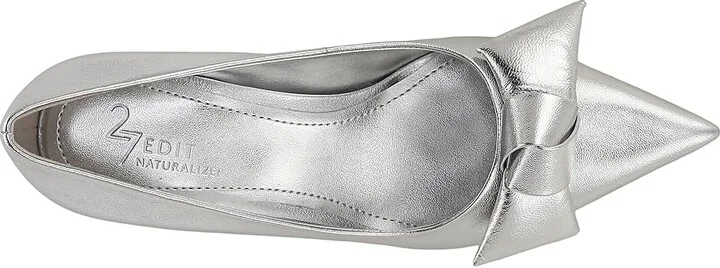 Naturalizer 27 Edit Emery-Bow High Women's Heels Silver Leather : 7 M (B) - Image 2