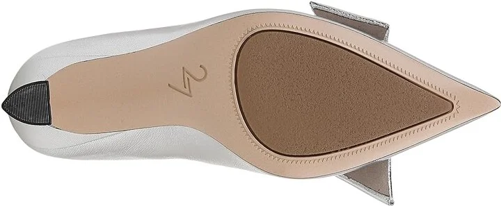 Naturalizer 27 Edit Emery-Bow High Women's Heels Silver Leather : 7 M (B) - Image 3