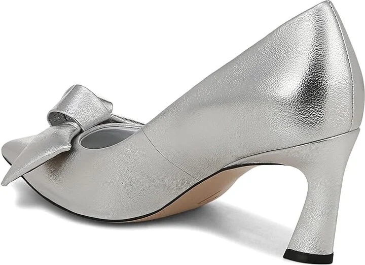 Naturalizer 27 Edit Emery-Bow High Women's Heels Silver Leather : 7 M (B) - Image 4