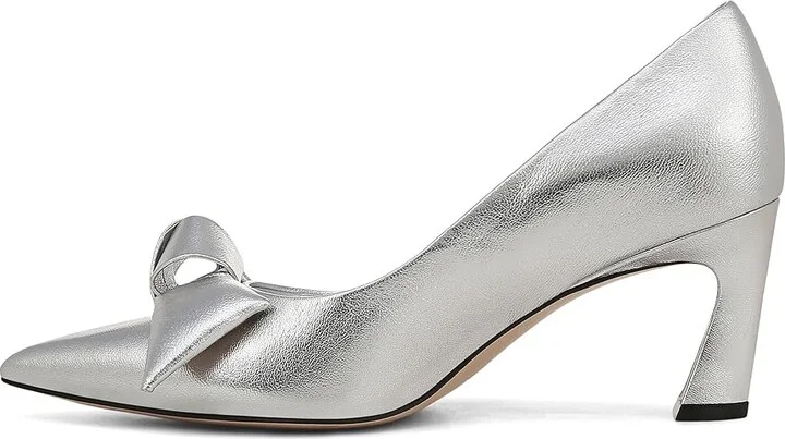 Naturalizer 27 Edit Emery-Bow High Women's Heels Silver Leather : 7 M (B) - Image 6