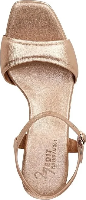 Naturalizer 27 Edit Grace Ankle Straps Women's Sandals Rose Gold Leather : 7 W (C), Leather/Rubber - Image 2