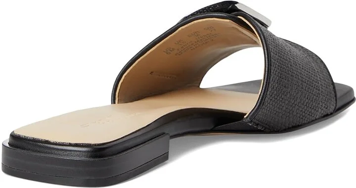 Naturalizer 27 Edit Naomi2 Slides Women's Sandals Black Straw Fabric : 5 M (B), Synthetic - Image 4