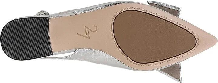 Naturalizer 27 Edit Shine Women's Shoes Silver Leather : 6 M (B) - Image 3