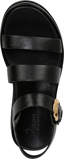 Naturalizer 27 Edit Zizi Ankle Straps Women's Sandals Black Faux Leather : 6 M (B), Rubber - Image 2