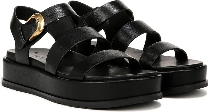 Naturalizer 27 Edit Zizi Ankle Straps Women's Sandals Black Faux Leather : 6 M (B), Rubber