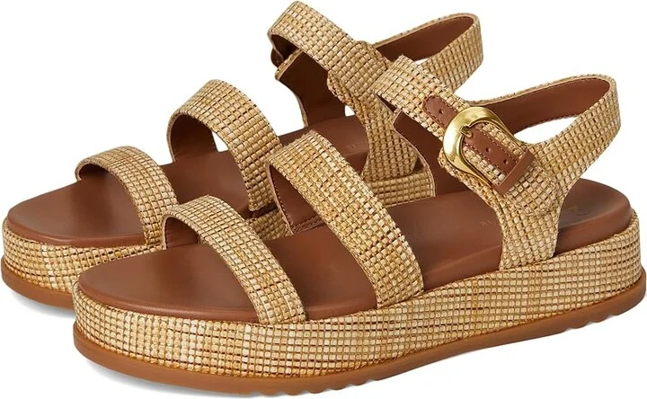 Naturalizer 27 Edit Zizi Women's Wedge Shoes Metallic Raffia : 9.5 W (C)