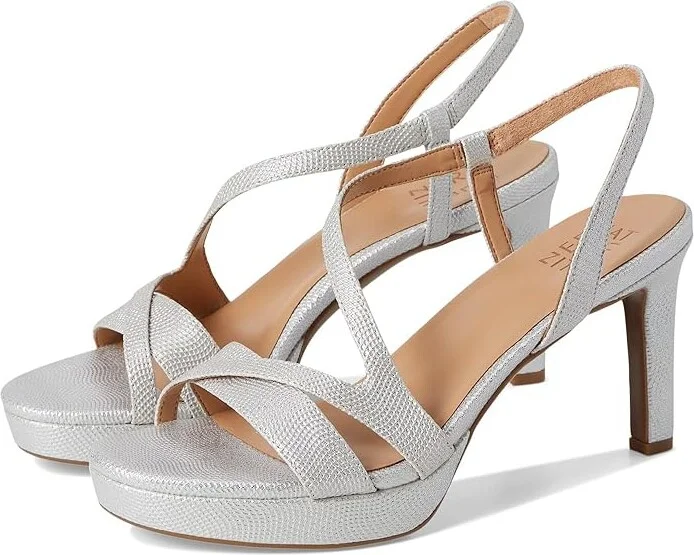 Naturalizer Abby High Women's Heels Silver Faux Leather : 7.5 M (B), Leather/Synthetic