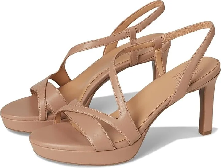 Naturalizer Abby High Women's Heels Taupe Smooth Faux Leather : 8 M (B), Leather/Synthetic