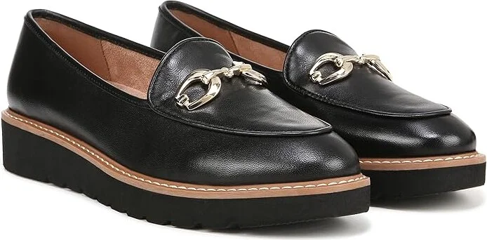 Naturalizer Adiline-Bit Women's Flat Shoes Black Leather : 8.5 M (B)