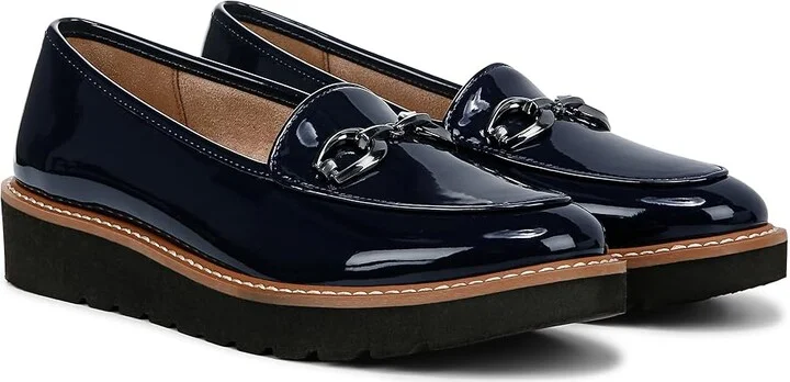 Naturalizer Adiline Bit Women's Flat Shoes French Navy Faux Leather : 10 M (B)