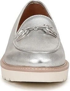 Naturalizer Adiline-Bit Women's Flat Shoes Silver Leather : 11 W (C) - Image 4