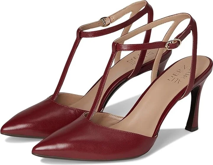 Naturalizer Astrid Women's Dress Sandals Cranberry Leather : 9 W (C), Leather/Synthetic