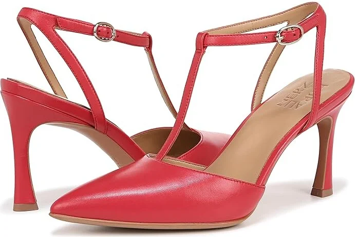 Naturalizer Astrid Women's Dress Sandals Crantini Red Leather : 9 W (C), Leather/Synthetic