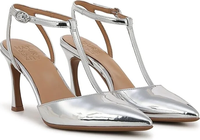 Naturalizer Astrid Women's Dress Sandals Silver Faux Leather : 10 M (B), Leather/Synthetic