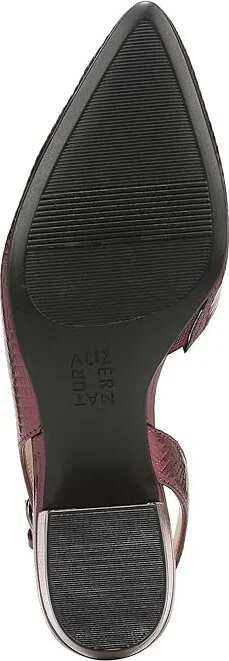 Naturalizer Banks Women's 1-2 inch heel Shoes Cabernet Sauvignon Red Lizard Leather : 6 W (C) - Image 3