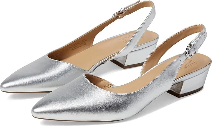 Naturalizer Banks Women's 1-2 inch heel Shoes Silver Metallic Synthetic : 9.5 W (C)