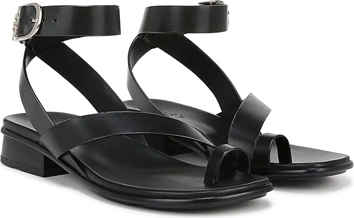 Naturalizer Birch Ankle Straps Women's Sandals Black Leather : 8.5 M (B)