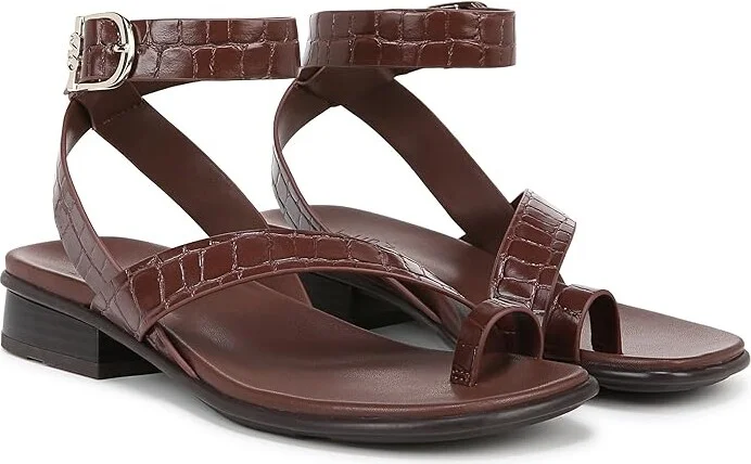 Naturalizer Birch Ankle Straps Women's Sandals Cappuccino Croco Faux Leather : 6.5 M (B)