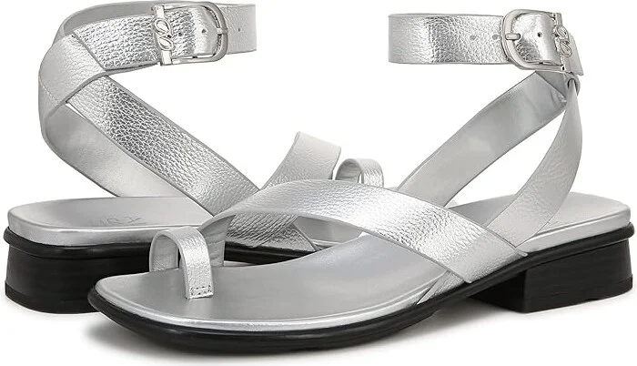 Naturalizer Birch Ankle Straps Women's Sandals Silver Faux Leather : 10 M (B) - Image 5