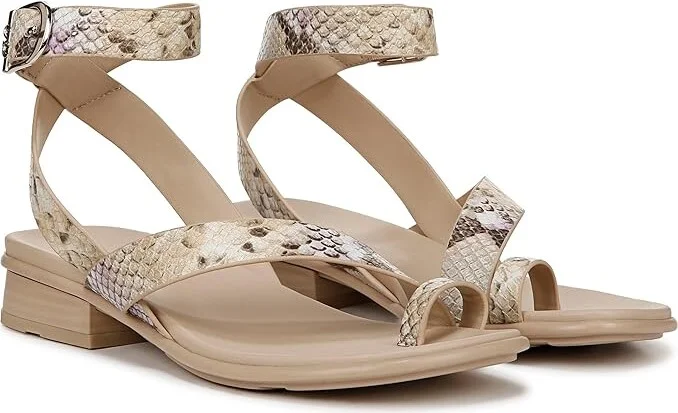 Naturalizer Birch Ankle Straps Women's Sandals White Snake Pattern Leather : 6 M (B)