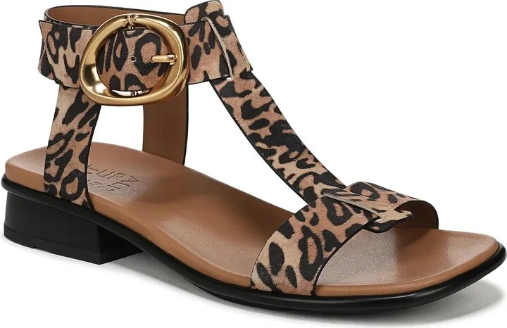 Tan/Black Leopard Print Suede