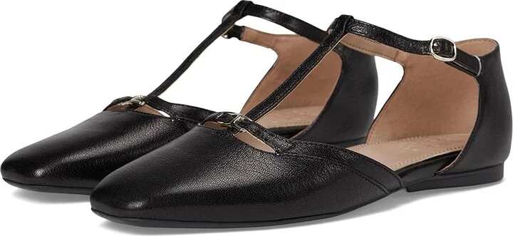 Naturalizer Caresse Women's Flat Shoes Black Leather : 10 W (C)