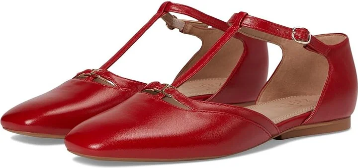 Naturalizer Caresse Women's Flat Shoes Red Leather : 8.5 M (B)
