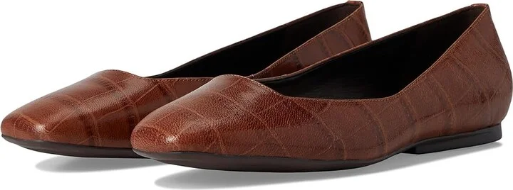 Naturalizer Chelsea Women's Flat Shoes Dark Brown Crocco : 12 W (C), Leather