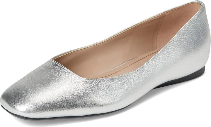 Naturalizer Chelsea Women's Flat Shoes Silver Leather : 9.5 W (C) - Image 5
