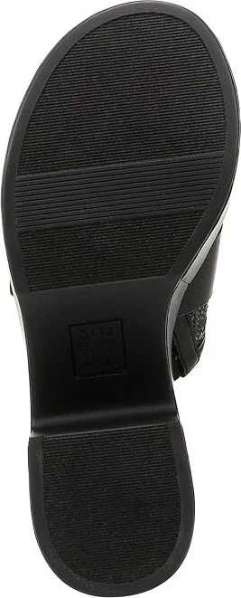 Naturalizer Clara2 Slides Women's Sandals Black Straw : 7.5 M (B), Leather/Suede - Image 3