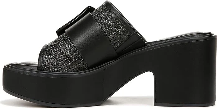 Naturalizer Clara2 Slides Women's Sandals Black Straw : 7.5 M (B), Leather/Suede - Image 4
