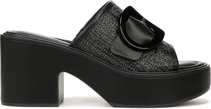 Naturalizer Clara2 Slides Women's Sandals Black Straw : 7.5 M (B), Leather/Suede - Image 6