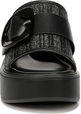 Naturalizer Clara2 Slides Women's Sandals Black Straw : 7.5 M (B), Leather/Suede - Image 7