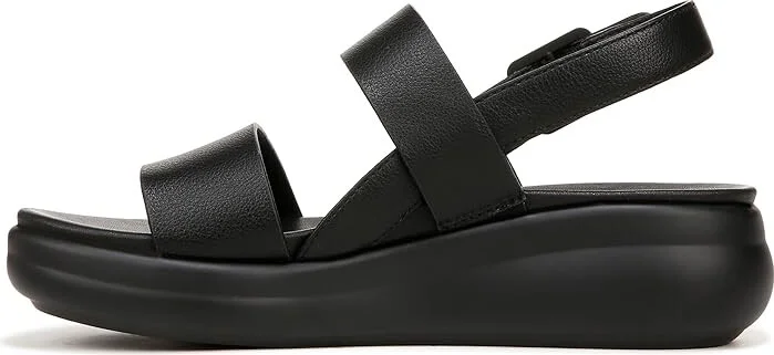 Naturalizer Coast Slingbacks Women's Sandals Tumbled Black Faux Leather : 8 W (C) - Image 4