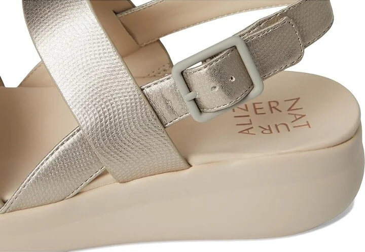 Naturalizer Coast Women's Wedge Shoes Warm Silver Faux Leather : 9.5 M (B), Rubber/Synthetic - Image 7