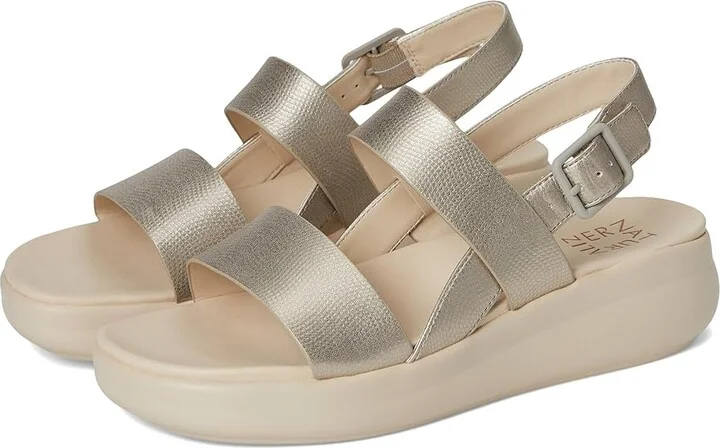 Naturalizer Coast Women's Wedge Shoes Warm Silver Faux Leather : 9.5 M (B), Rubber/Synthetic