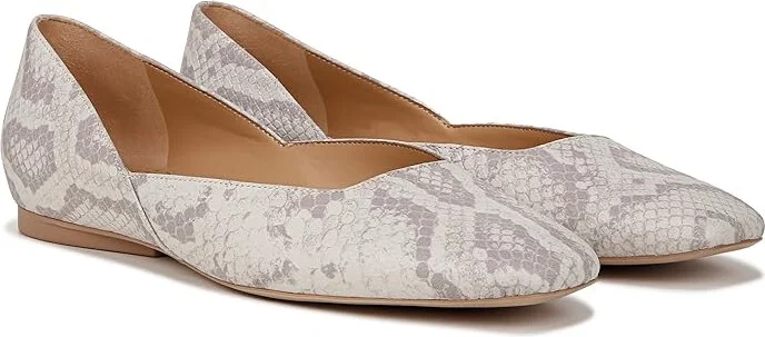Naturalizer Cody Women's Flat Shoes White Snake Pattern Leather : 8.5 W (C)