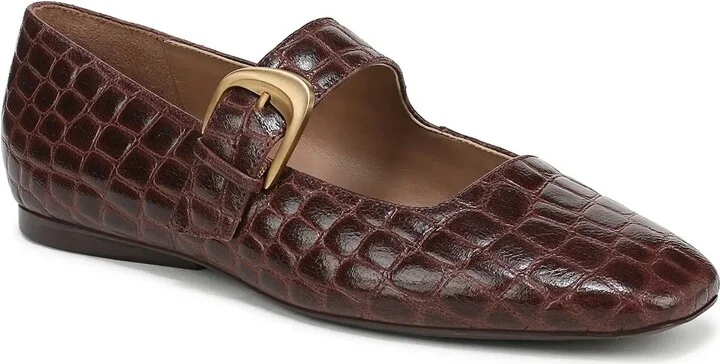 Brown Croc Print Leather