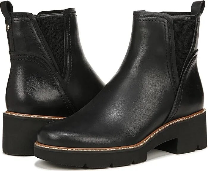 Naturalizer Darry-Bootie Water-Repellent Women's Shoes Black Leather : 9.5 W (C)