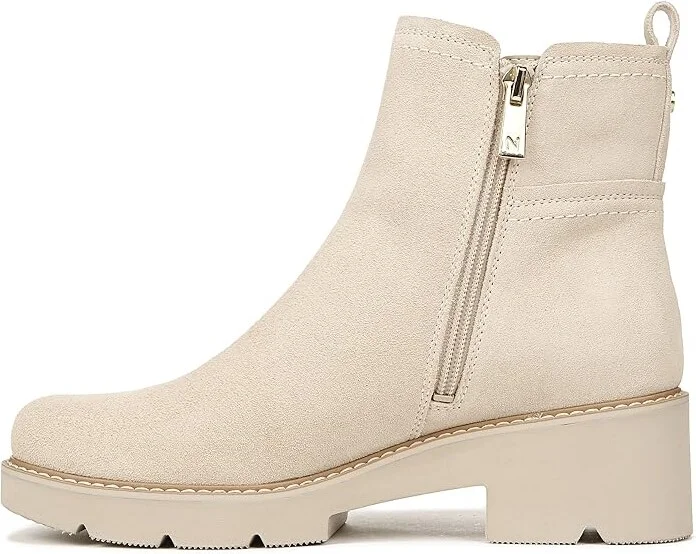 Naturalizer Darry-Bootie Water-Repellent Women's Shoes Porcelain Beige Suede : 9.5 W (C) - Image 6