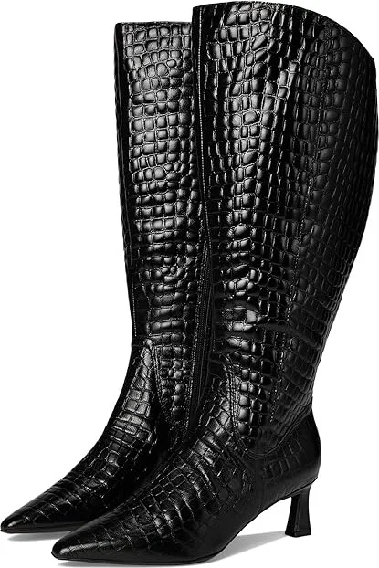 Naturalizer Deesha- Extra Wide Calf Boot Women's Shoes Black Leather : 12 W (C)