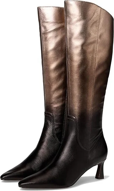 Naturalizer Deesha Knee High Boot Women's Shoes Unity Metallic Leather : 7 W (C)