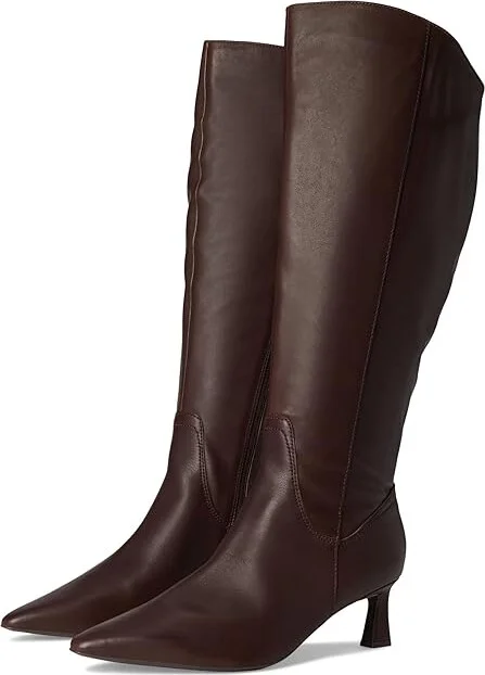 Naturalizer Deesha - Wide Calf Boot Women's Shoes Chocolate Bar Leather : 8 W (C)