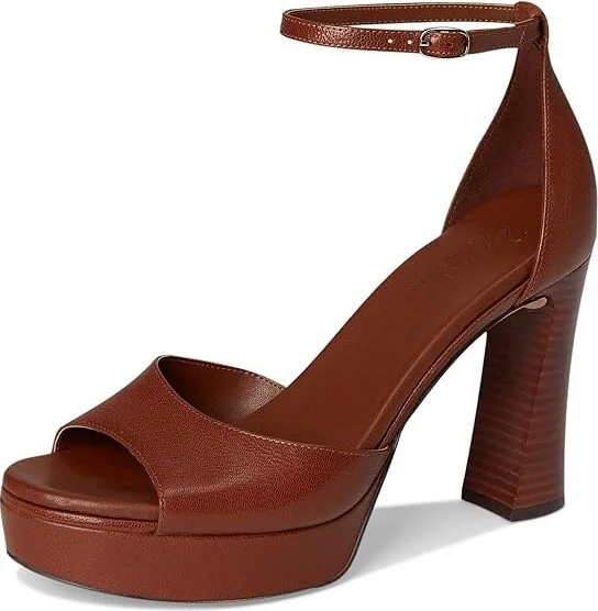 Naturalizer Delphie Strappy Sandals Women's Sandals Caramel Brown Leather : 8 M (B) - Image 5