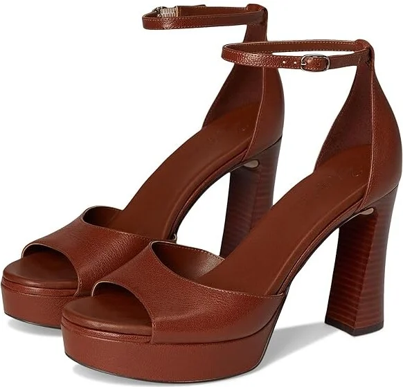 Naturalizer Delphie Strappy Sandals Women's Sandals Caramel Brown Leather : 8 M (B)
