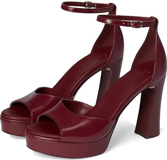 Naturalizer Delphie Strappy Sandals Women's Sandals Cranberry Red Leather : 8 M (B)
